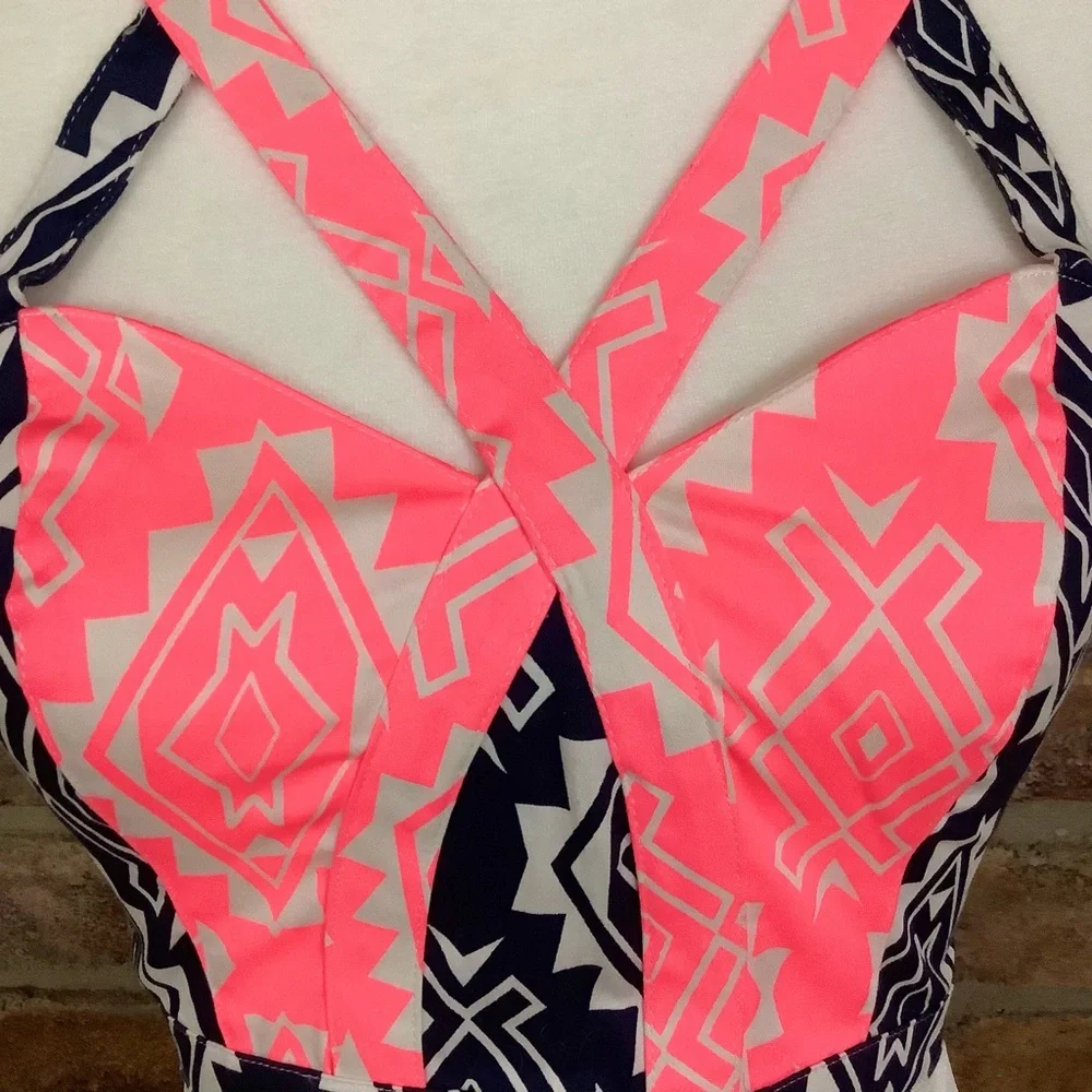 FLYING TOMATO Aztec Print Back Zip Crop Top SZ-S - Picture 4 of 11